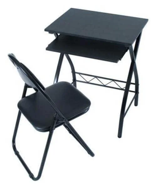 LEVV black MDF computer desk and chair set Image 1