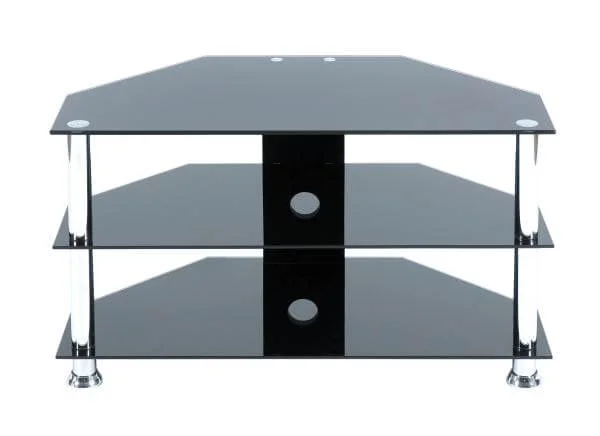 LEVV Black and Chrome TV Stand for up to 32 Inch TVs Image 1