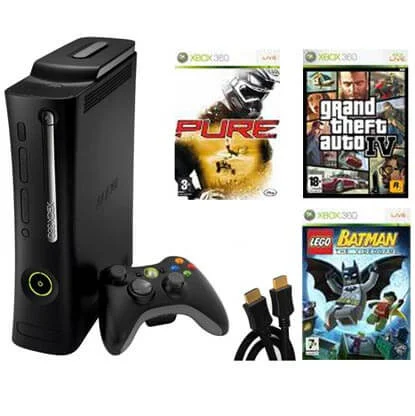 Xbox 360 Elite Console: Bundle (including GTA: Episodes from Liberty City, Pure, Lego Batman & HDMI Cable) Image 1
