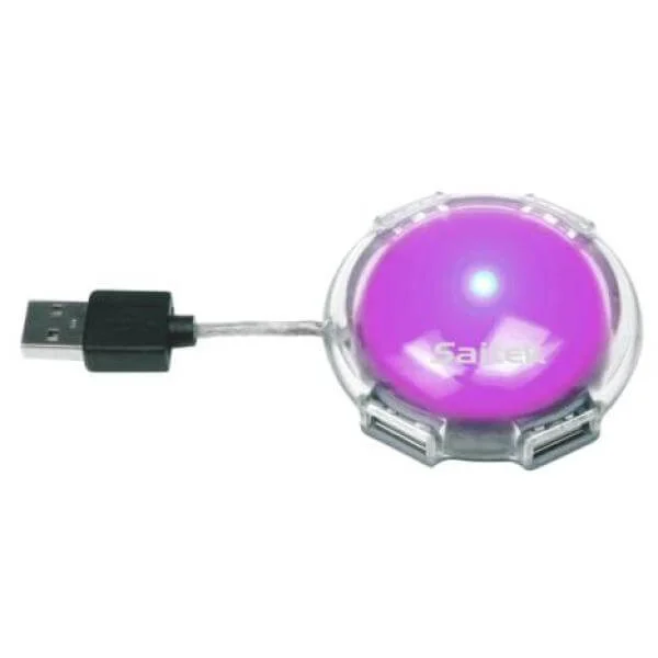 Saitek USB Mini Hub Lilac Image 1