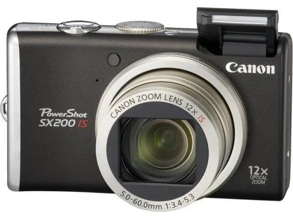 Canon PS-SX200 IS Black Digital Camera plus FREE Accessories pack Image 1