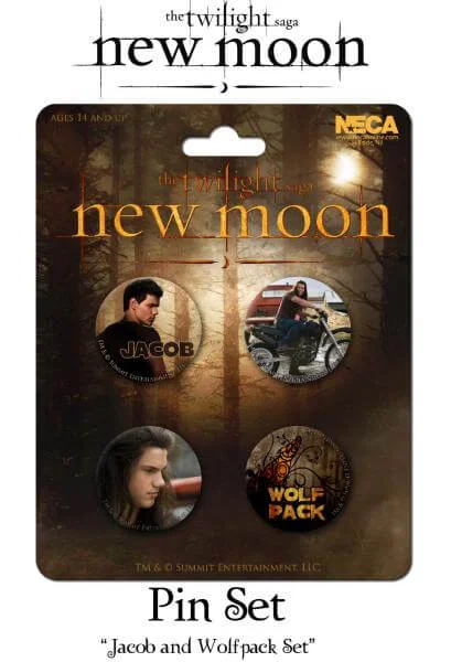 Twilight New Moon - Pin Set Of 4 - Jacob And Wolf Pack Set Image 1