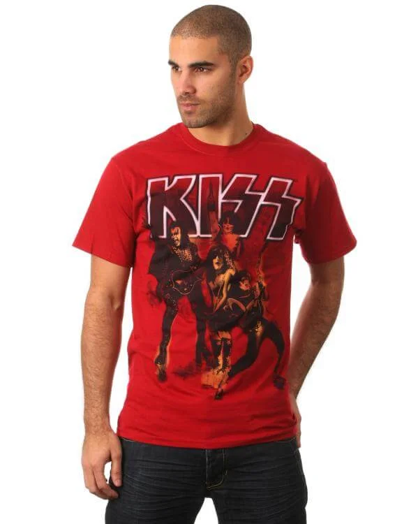 Kiss Men's Red Group T-Shirt - Red - S - Red Image 1