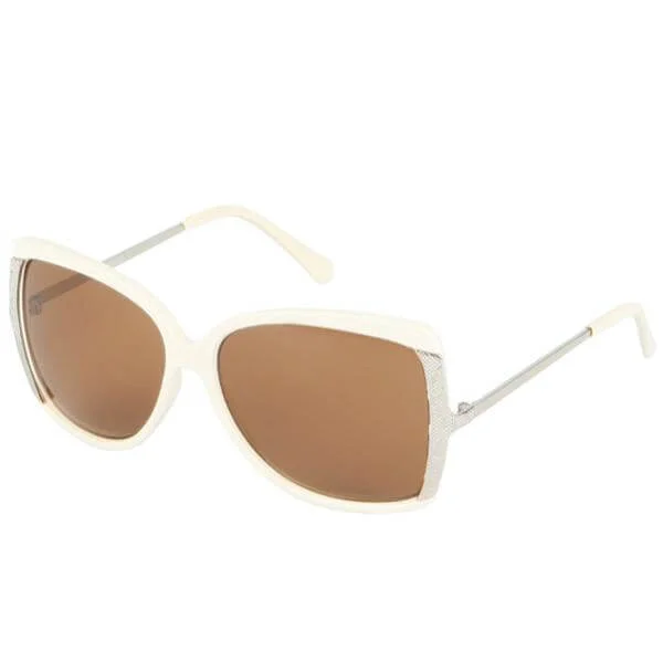 Jessica Vintage Look Oversized Sunglasses - Bone -Brown Image 1