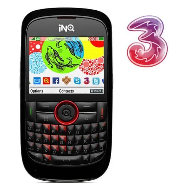INQ Chat 3G Mobile Phone on Three Network (Black/Red) Image 1