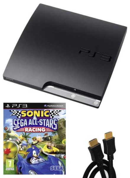 Playstation 3 PS3 Slim 120GB Console: Bundle (including Sonic & Sega All-Stars Racing & 2M HDMI Cable) Image 1