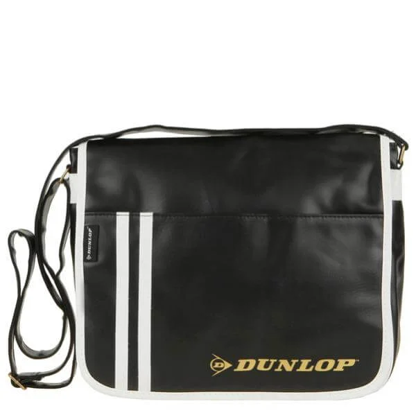Dunlop Two Stripe East-West Messenger Bag - Black/White Image 1