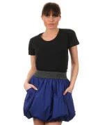 Mina Rouched Dippy Skirt - Blue - One Size - Blue Image 1
