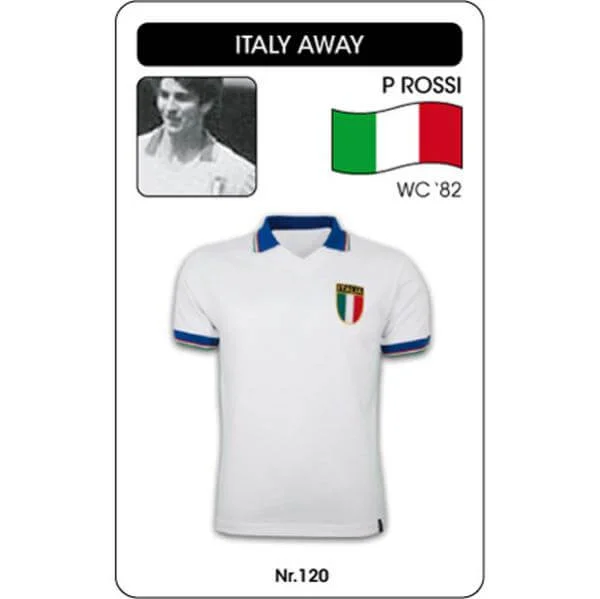 Italy Away WC 1982 Short Sleeve Retro Football Shirt - S - White Image 1