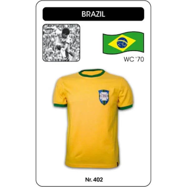 Brazil WC 1970 Short Sleeve Retro Football Shirt - S - Yellow Image 1