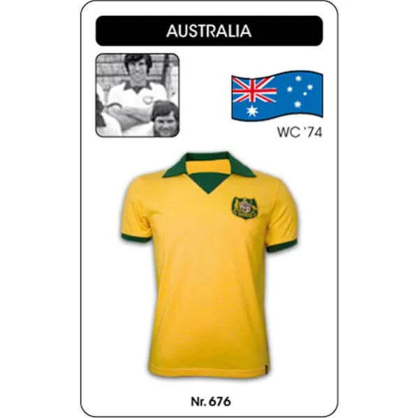 Australia WC 1974 Short Sleeve Retro Football Shirt - S - Yellow Image 1