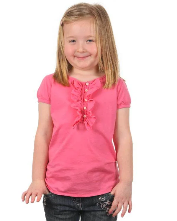 Polo Ralph Lauren Girls Ruffle Top - Pink - 2 - Pink Image 1