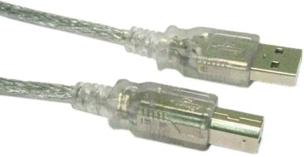 BEST 2m USB 2.0 A Male - B Male - Clear (USB2-102X) Image 1