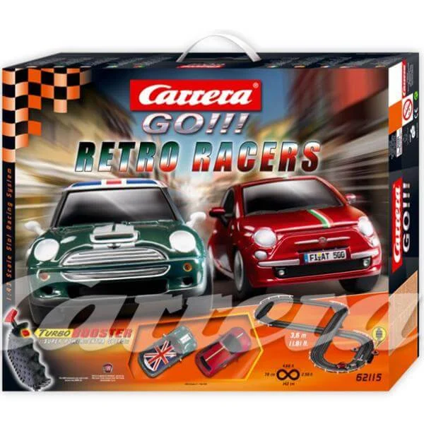 Carrera Go Slot Car Set - Retro Racers Fiat 500 and Mini Cooper Image 1