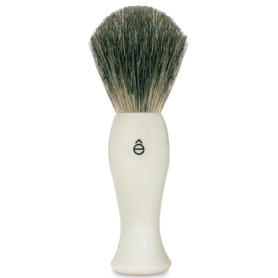 eShave Long Shave Brush Plastic Handle White Image 1