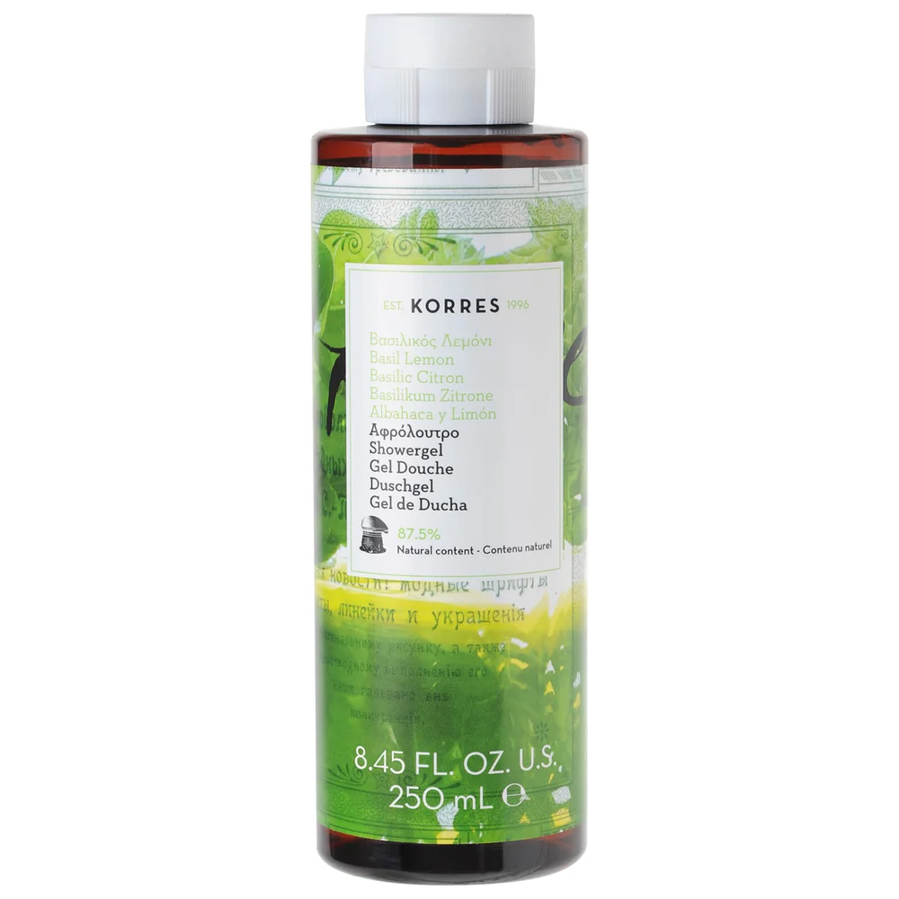 KORRES Natural Basil Lemon Shower Gel 250ml Image 1