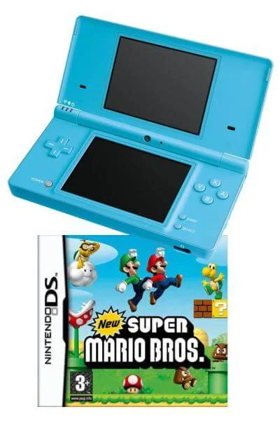 DSi Light Blue and New Super Mario Bros Bundle Image 1