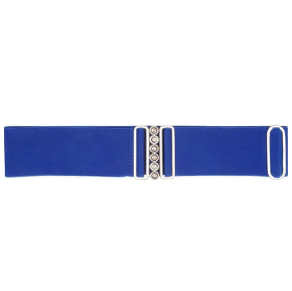DIESEL WMZ ELASTICATED WAISTED LOGO BUCKLE BELT - size 80 - One Size - Blue Image 1