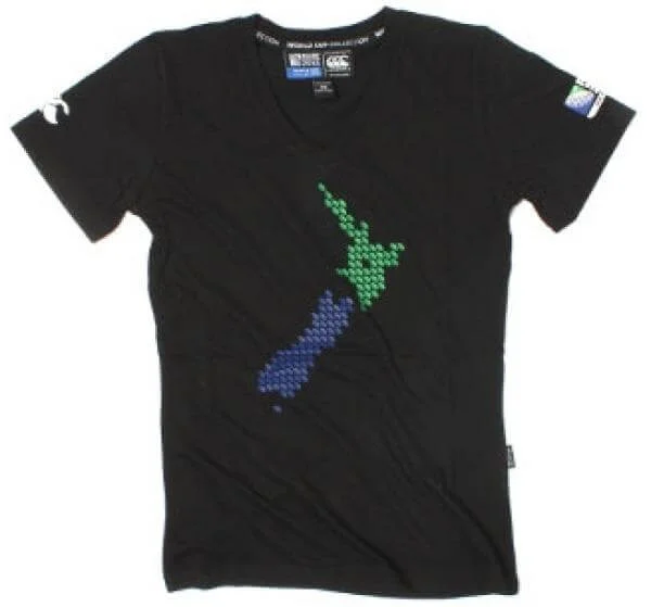 RWC 2011 Women's New Zealand Ball T-Shirt - Black - 8 - Black Image 1