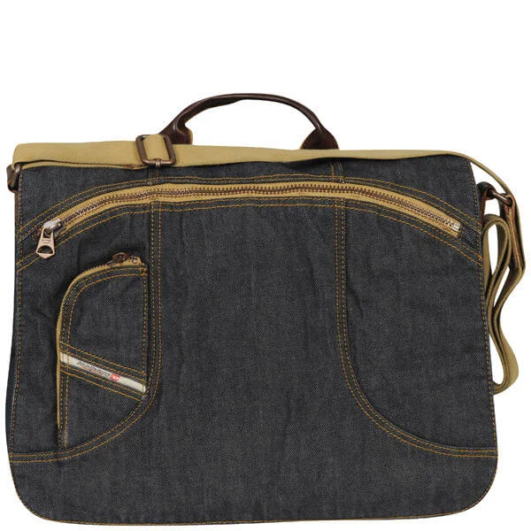 Diesel DNA Infusion Energy Denim/Leather Satchel - Blue Denim H1940 Image 1