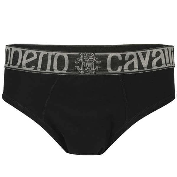 Roberto Cavalli Men's Contrast Brief - Black - S - Black Image 1