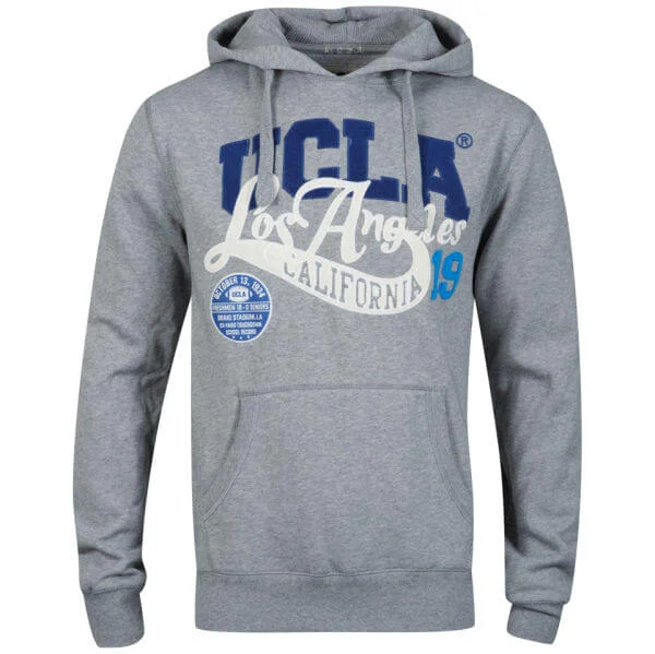 UCLA Men's John Applique Hooded Sweatshirt - Grey Marl - S - Grey Image 1