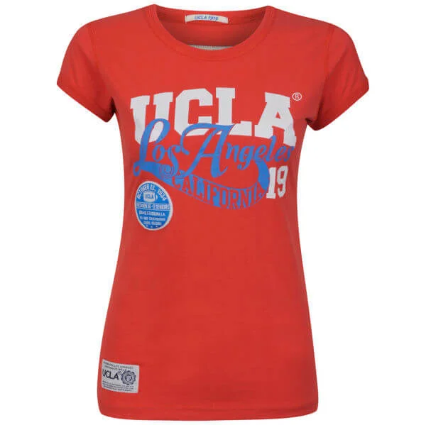 UCLA Women's Herrera Print Logo T-Shirt - Poppy Red - S - Red Image 1