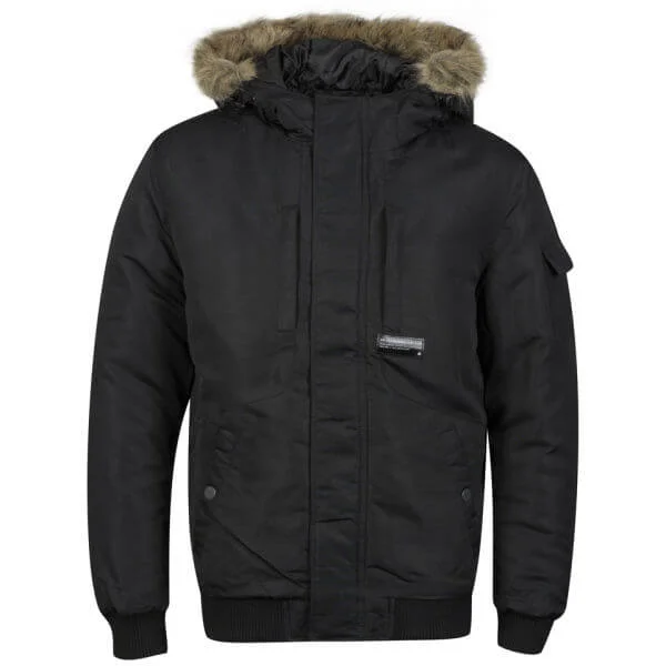Jack & Jones Men's Alaska Fur Trim Jacket - Black - S - Black Image 1