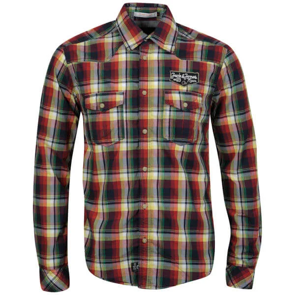 Jack & Jones Men's Branco Check Shirt - Red Multi - S - Red Image 1