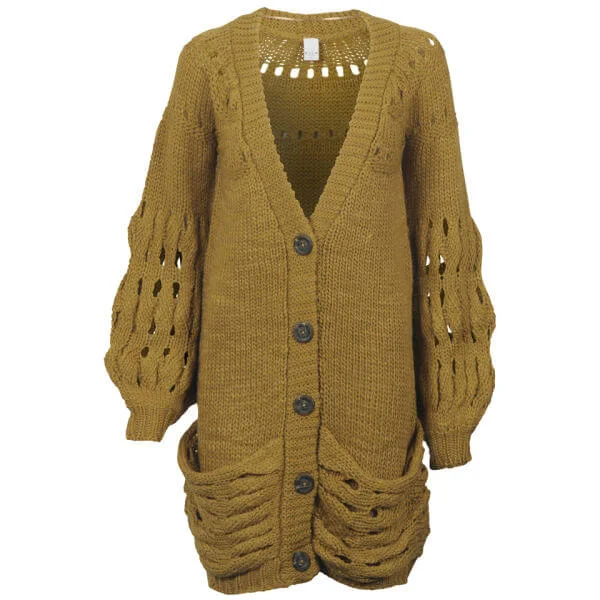 VILA Women's Fonerina Boyfriend Cardigan - Mustard - XS - Mustard Image 1