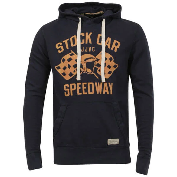 Jack & Jones Men's Vintage Del Mar Print Hoody - Navy - S - Navy Image 1