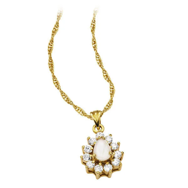 Opal Pendant Necklace - One Size Image 1