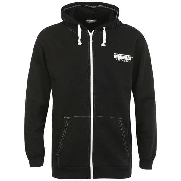 Gymheadz Men's Hardcore Hooded Jacket - Black - S - Black Image 1