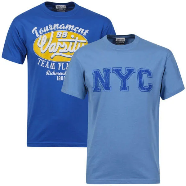 Varsity Team Players Men's 2-Pack T-Shirt - Light Blue NYC/Bright Blue Richmond - S - Blue/Blue Image 1