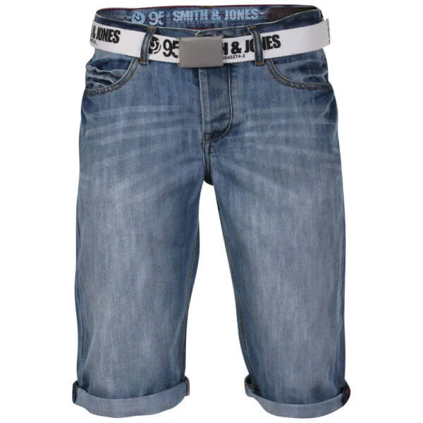 Smith & Jones Men's Belted Hendrix Shorts - Lightwash - 28 waist - Lightwash Image 1