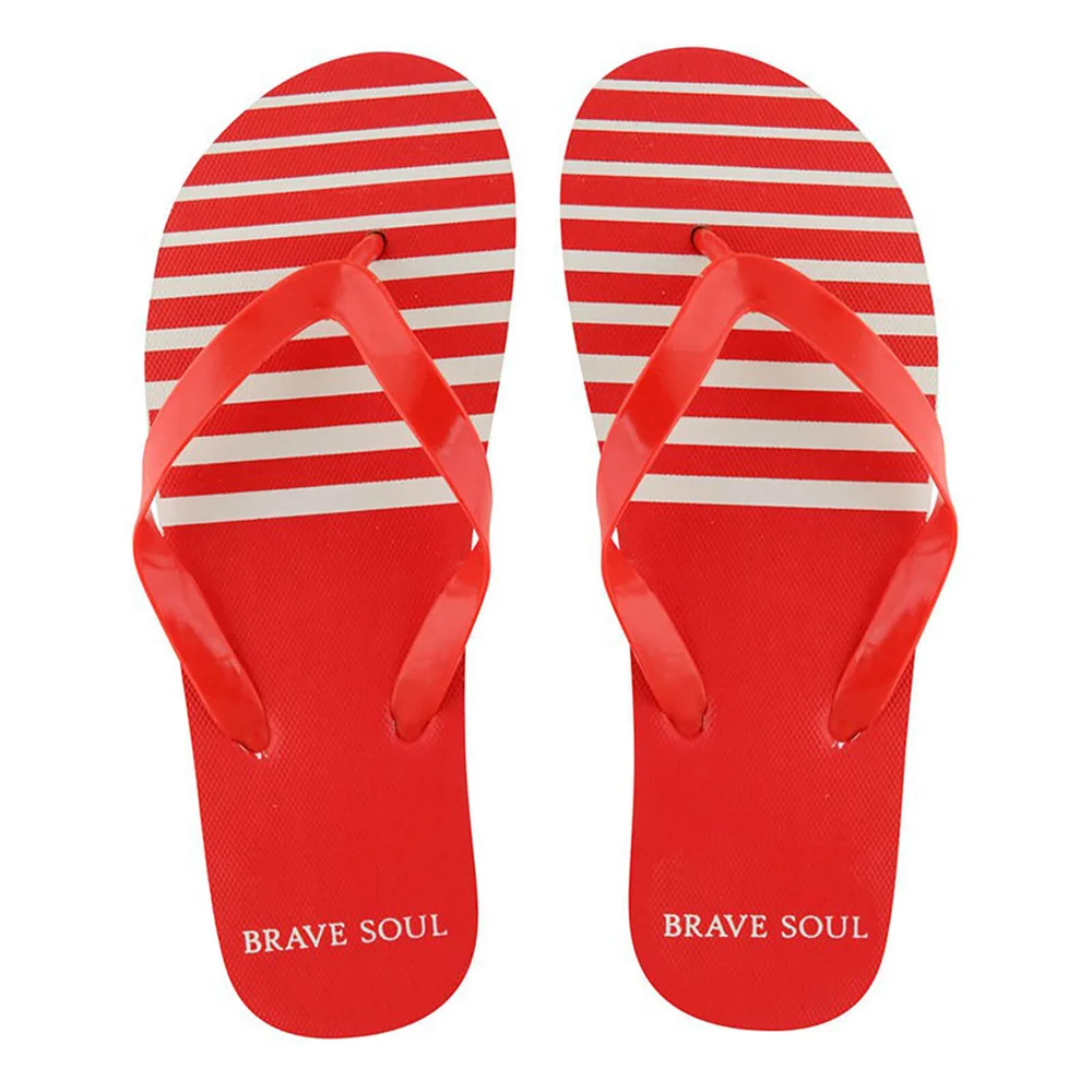 Brave Soul Men's Coast Flip Flops - Red - 6/7 Image 1