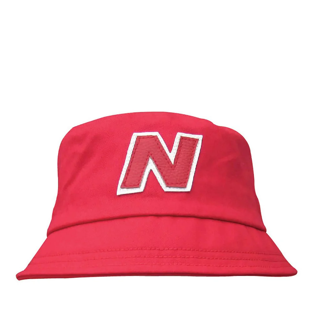 New Balance Unisex Glasto Cotton Bucket Hat - Cotton Twill Red/White Image 1
