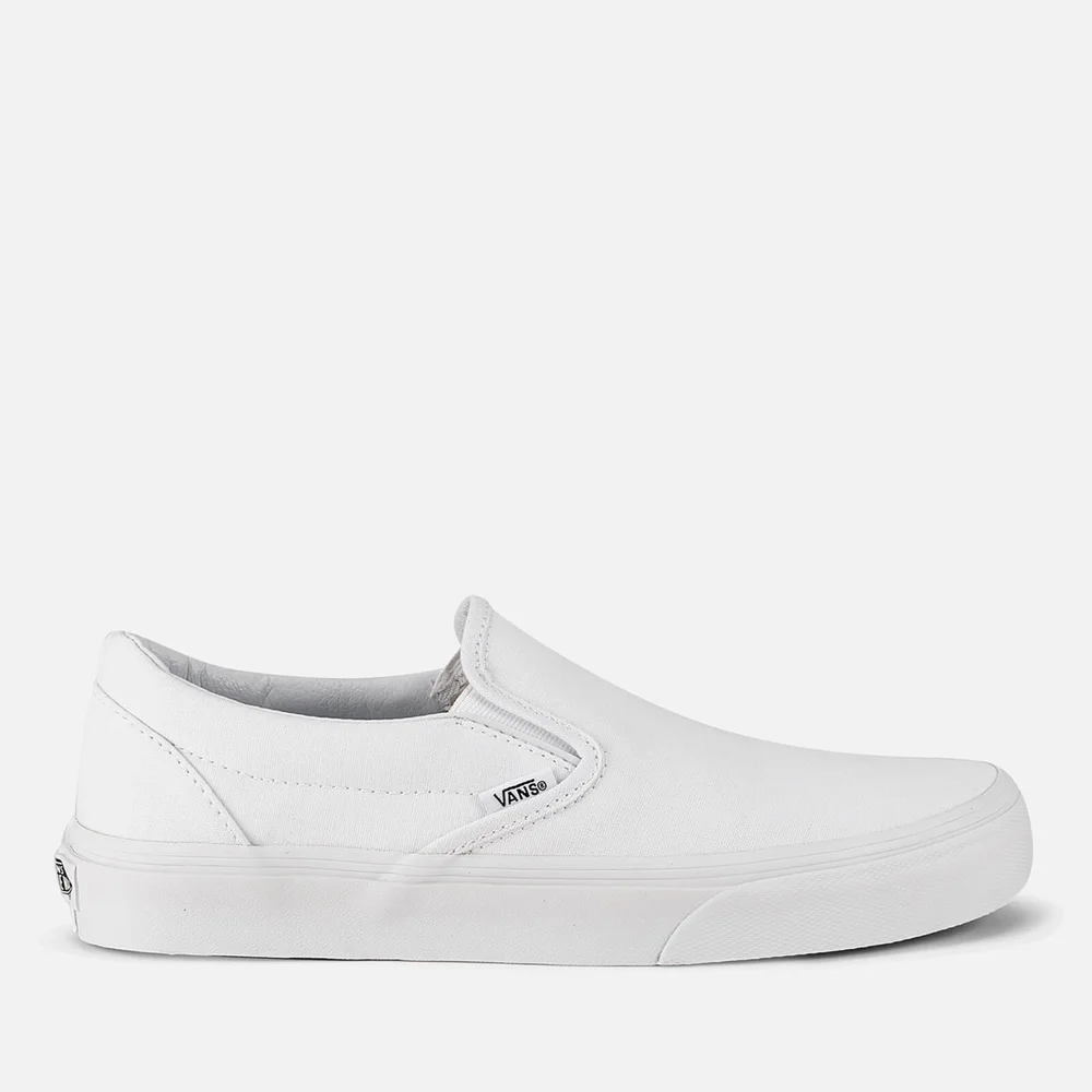 Vans Classic Slip-On Canvas Trainers - True White - UK 3 Image 1