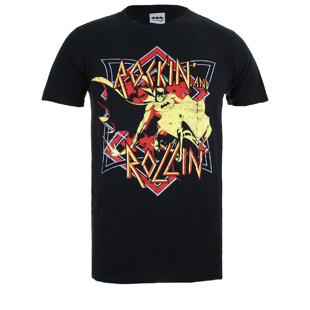 DC Comics Men's Batman Rockin N Rollin T-Shirt - Black - S - Black Image 1