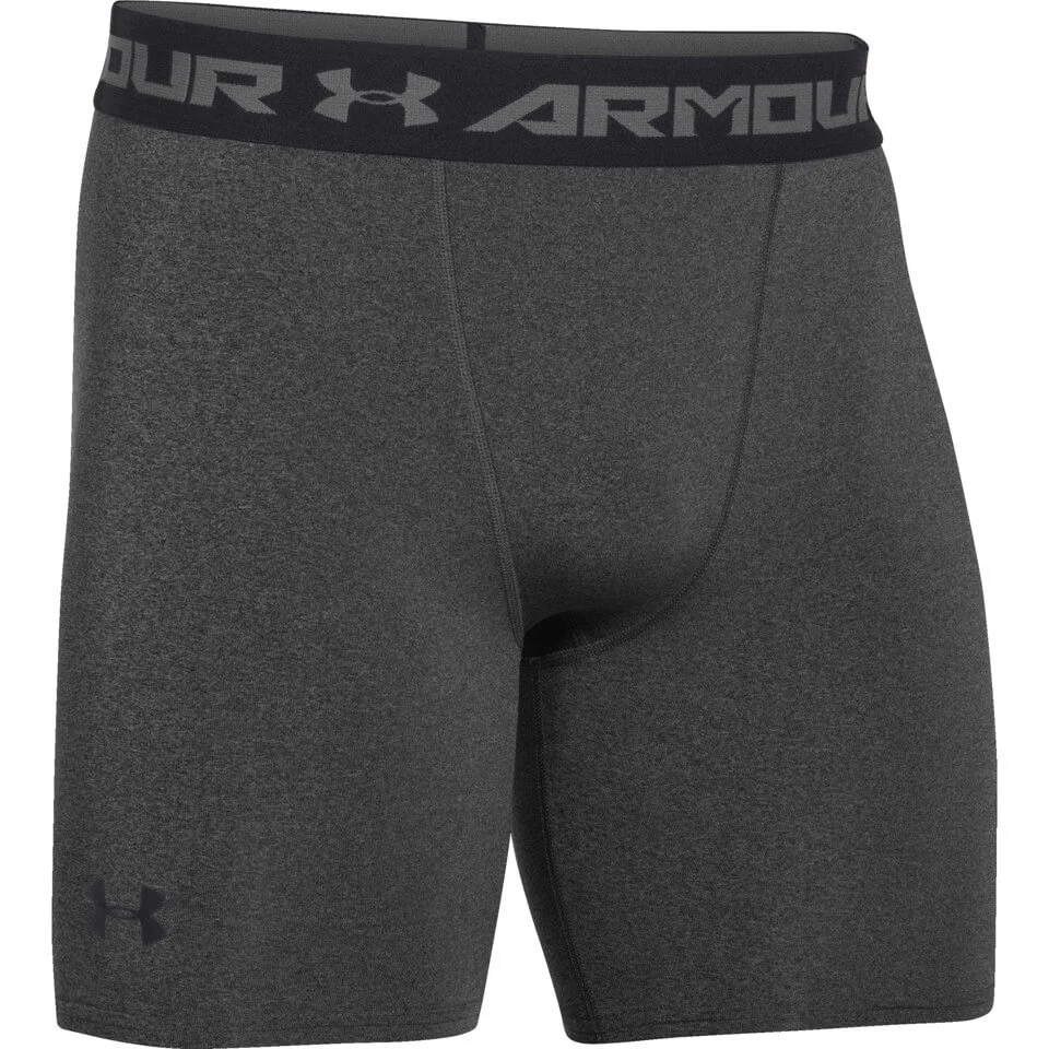 Under Armour Men's Armour HeatGear Compression Training Shorts - Carbon Heather/Black - S - Grey/Black Image 1