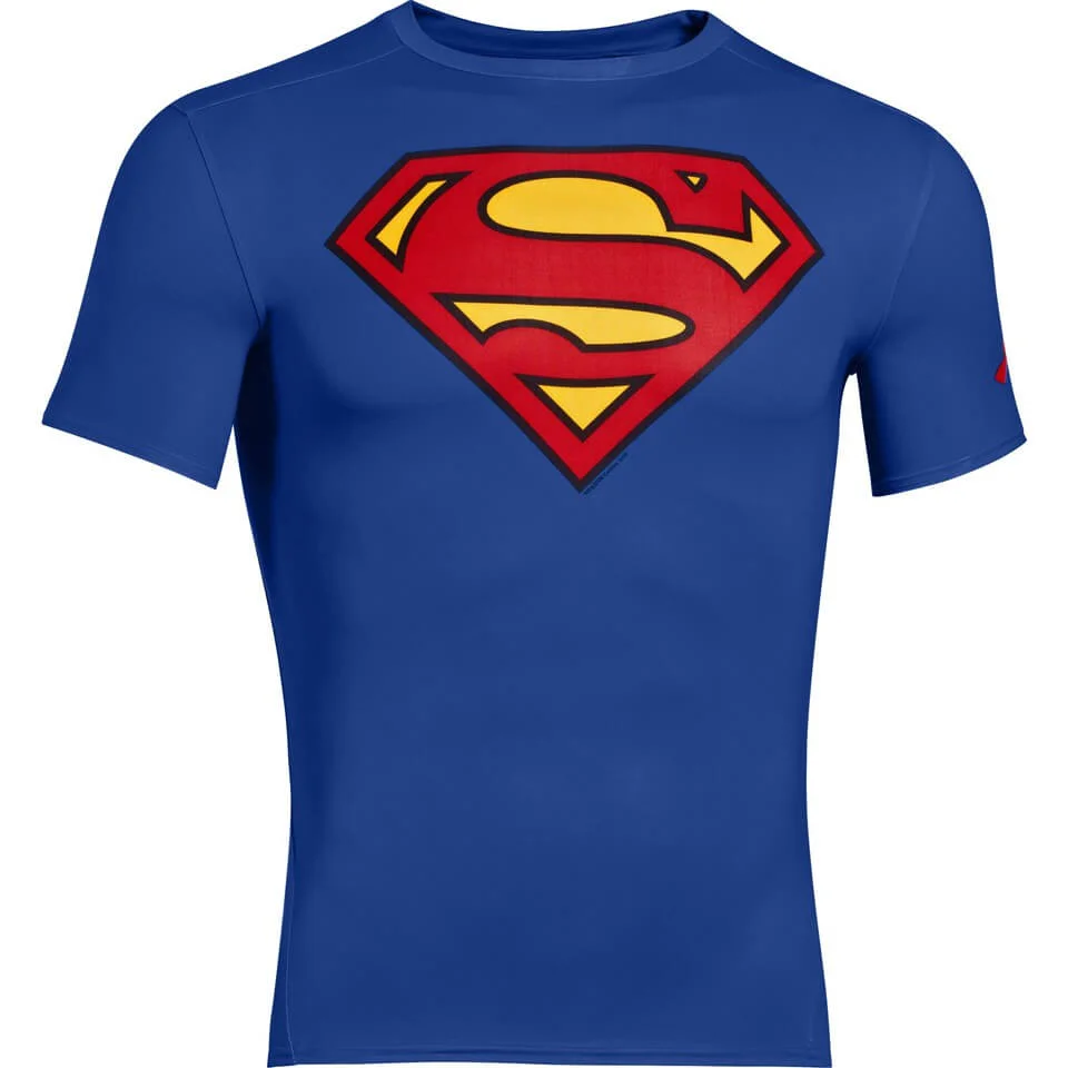 Under Armour Men's Transform Yourself Compression Top - Blue/Yellow/Red - S - Blue/Red/Yellow Image 1