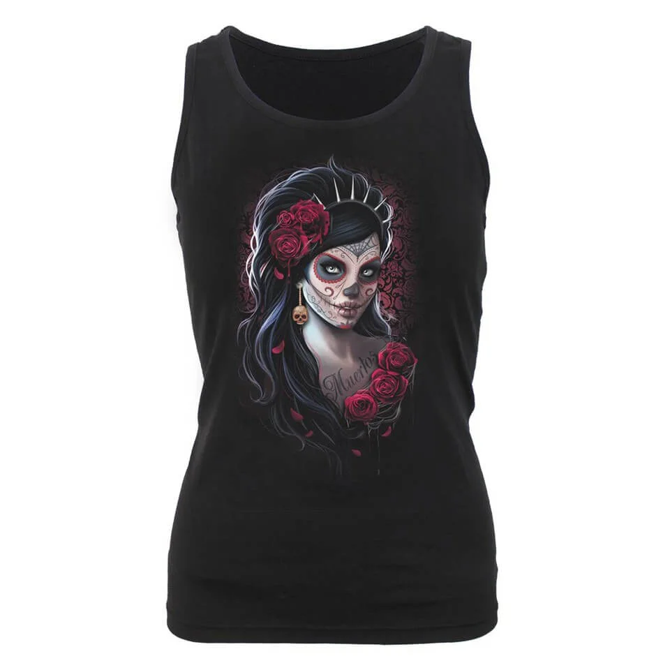 Spiral Women's DAY OF THE DEAD Razor Back Top - Black - M - Black Image 1
