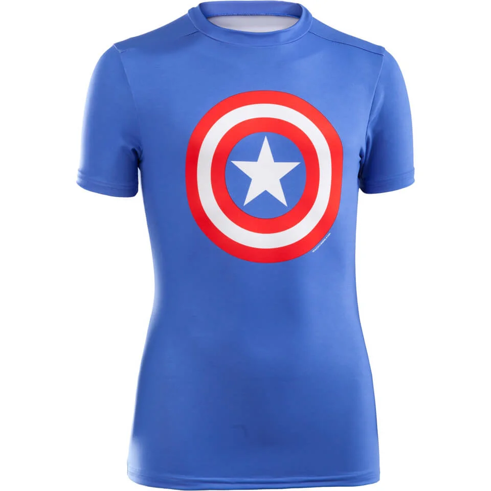 Under Armour Boys' Transform Yourself Captain America Baselayer - Blue - XS - Red Image 1