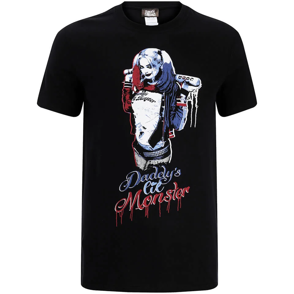 DC Comics Men's Suicide Squad Harley Quinn Daddy's Lil Monster T-Shirt - Black - L Image 1