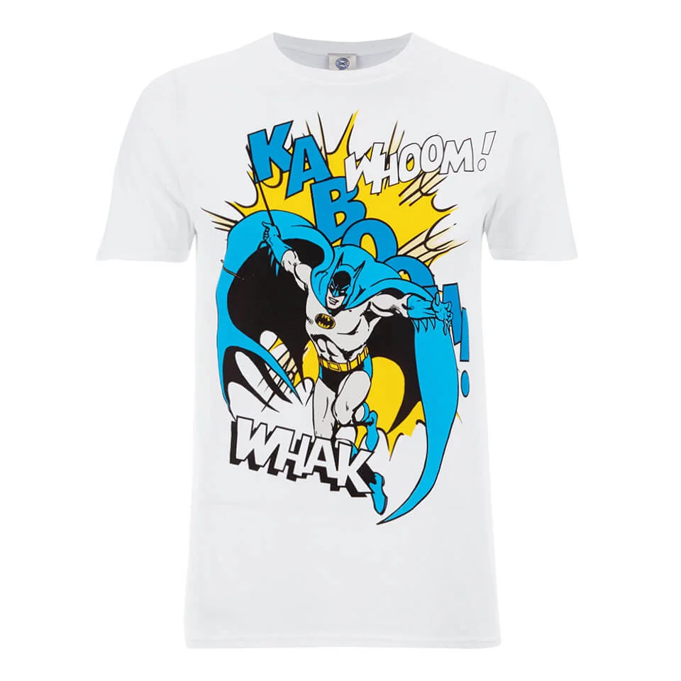 DC Comics Men's Batman Kaboom Whak Woom T-Shirt - White - S Image 1