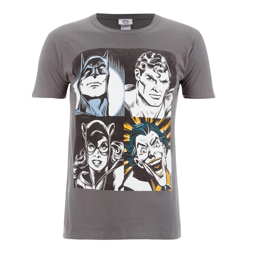 DC Comics Men's Batman Face T-Shirt - Grey - S Image 1