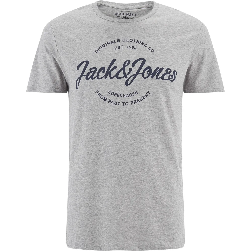 Jack & Jones Men's Originals Bone T-Shirt - Light Grey Melange - S - Grey Image 1