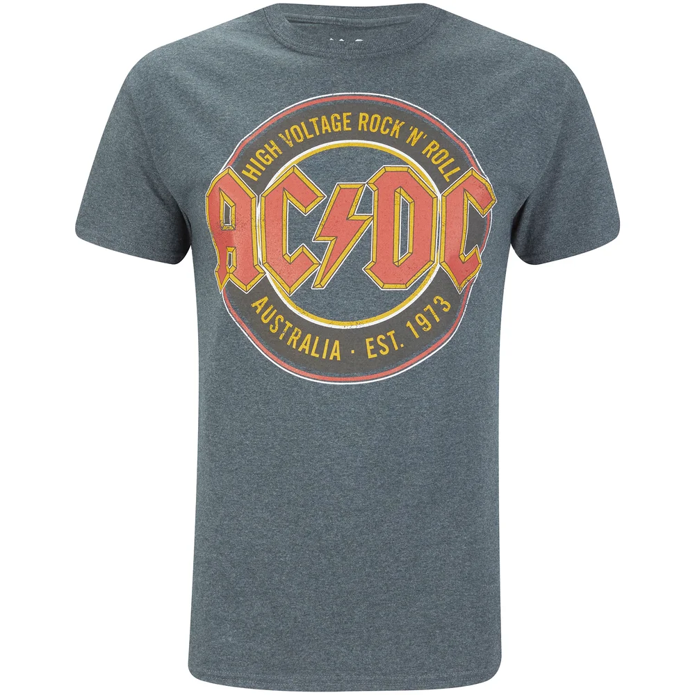 AC/DC Men's Est 73 T-Shirt - Dark Heather - S - Grey Image 1