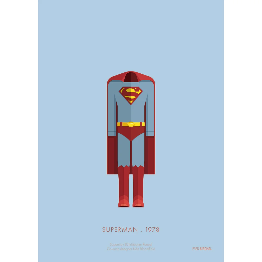 Superman Costume Art Print - 14 x 11 Image 1