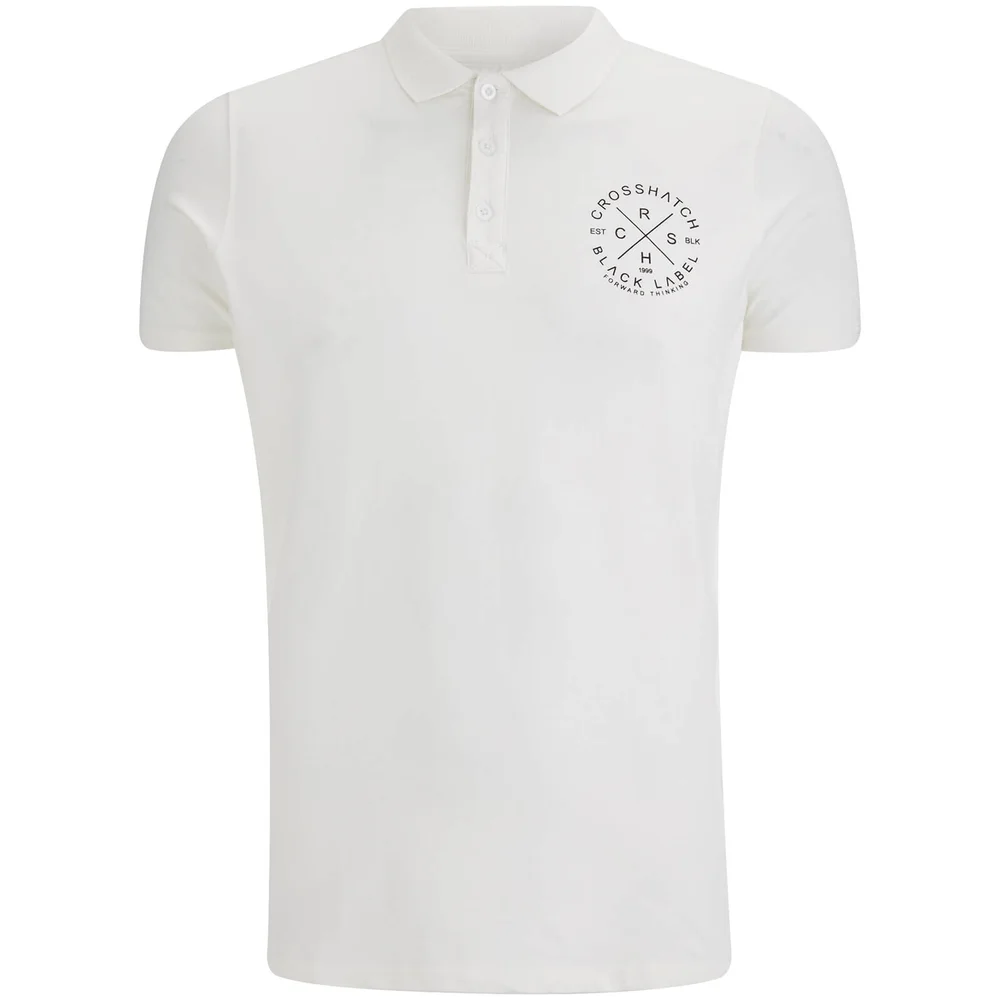 Crosshatch Men's Cultize Stamp Polo Shirt - Off White - S - Stone Image 1